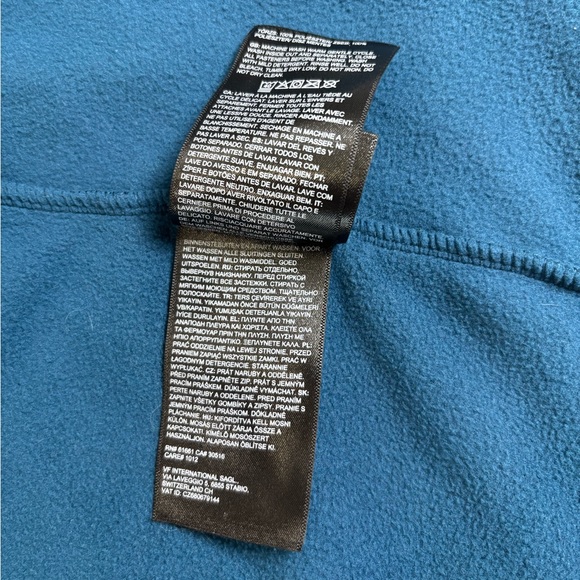 The North Face Mens Large Full Zip Fleece Jacket Blue Black Hiking Outdoor - Picture 6 of 9